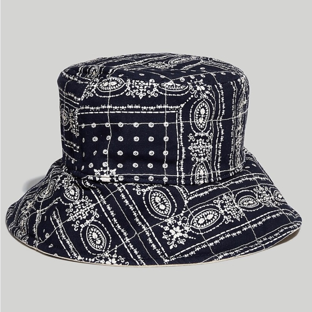 Madewell Reversible Quilted Bucket Hat NWT